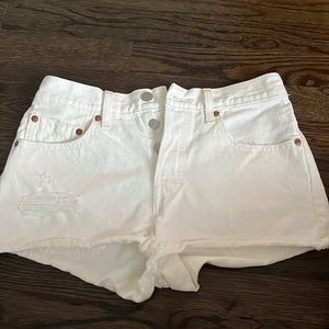 Levi’s Premium White jean shorts